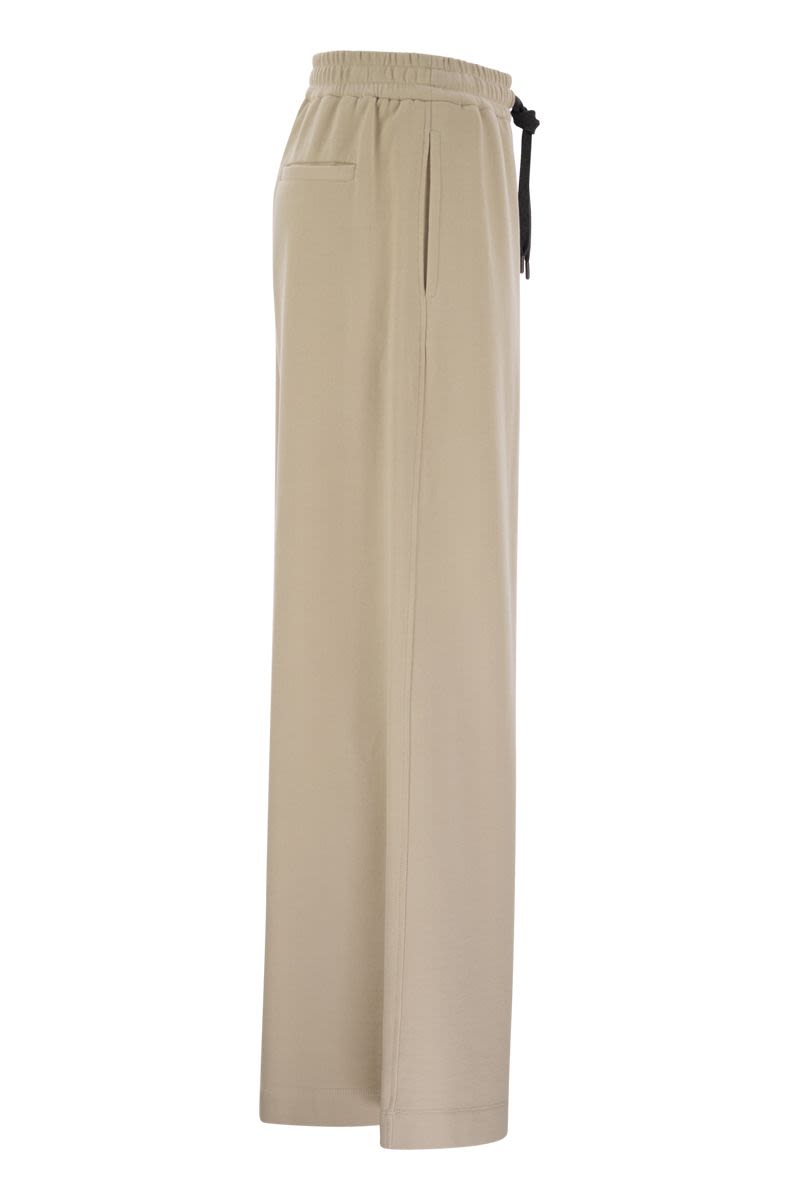 BRUNELLO CUCINELLI Cotton Fleece Smooth Track Trousers - Women's