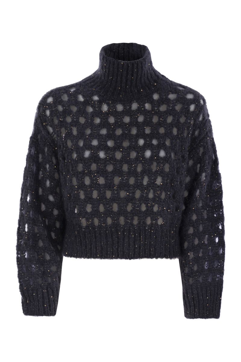 BRUNELLO CUCINELLI Dazzling Net Turtleneck Sweater - Women's
