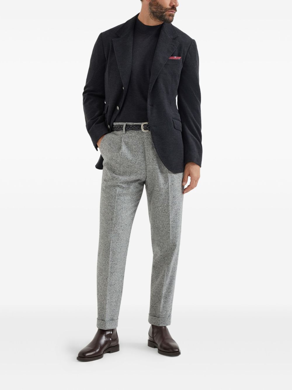 BRUNELLO CUCINELLI Cotton and Silk Blend Sweater - Crew Neck, Long Sleeves