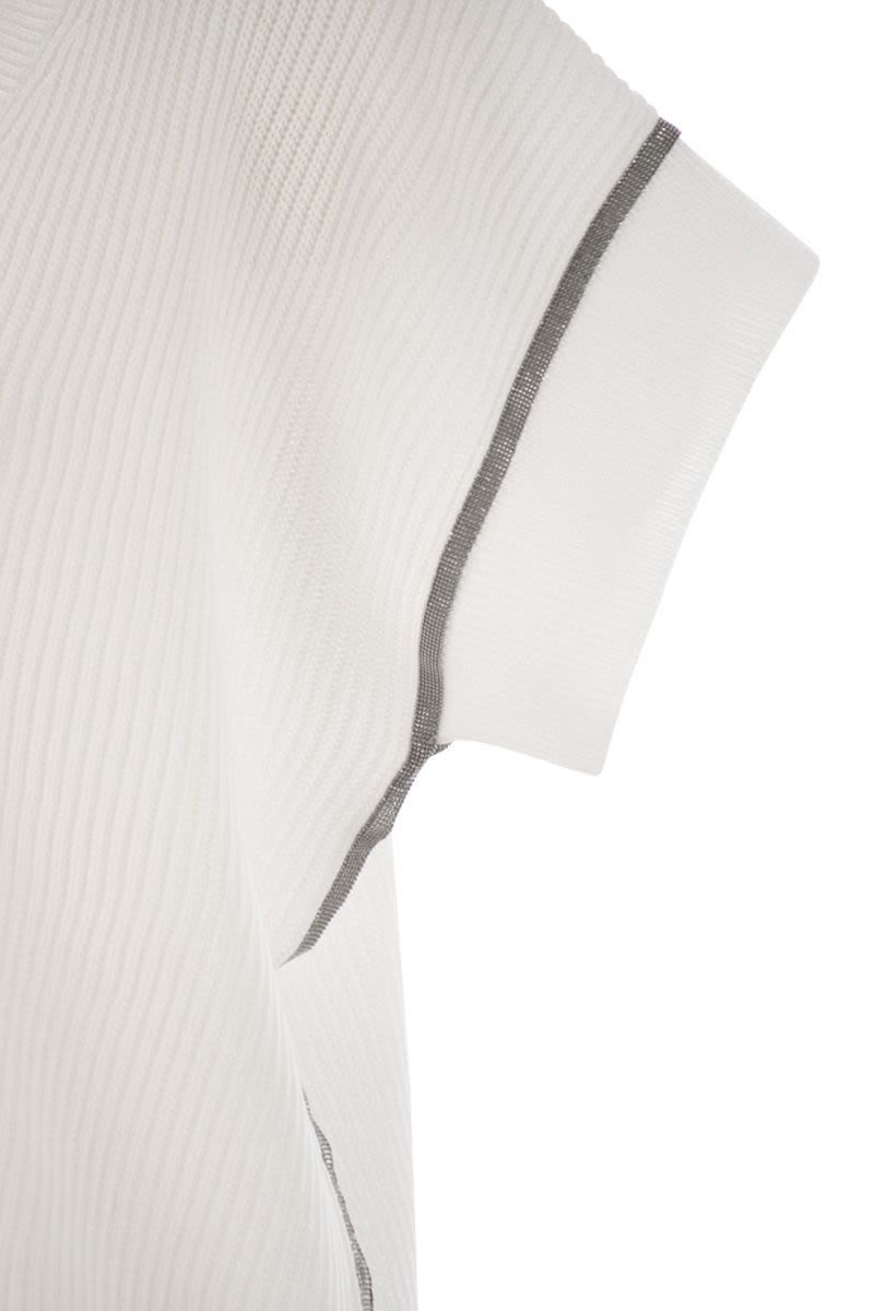 BRUNELLO CUCINELLI Short Sleeve V-Neck Sweater