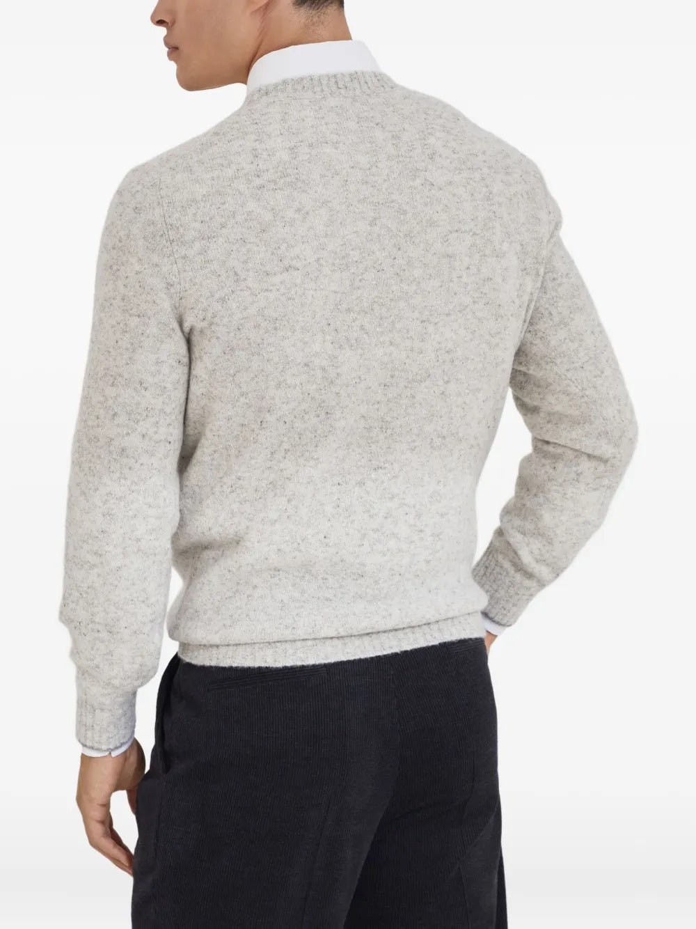 BRUNELLO CUCINELLI Irregular Coloration Flecked Alpaca Sweater for Men