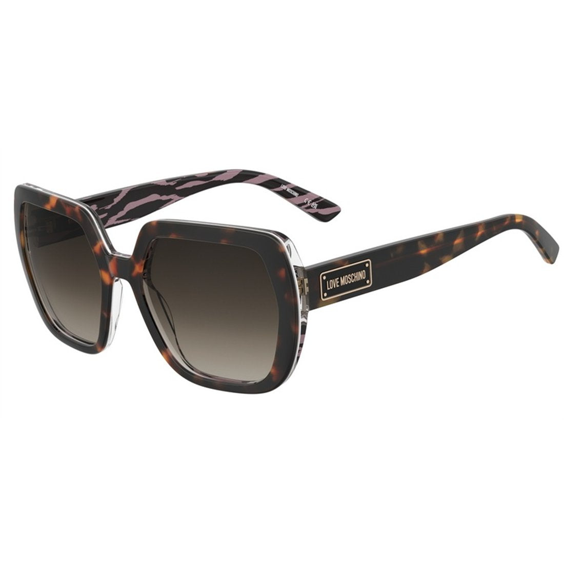 LOVE MOSCHINO Chic Havana Pattern Sunglasses for Women