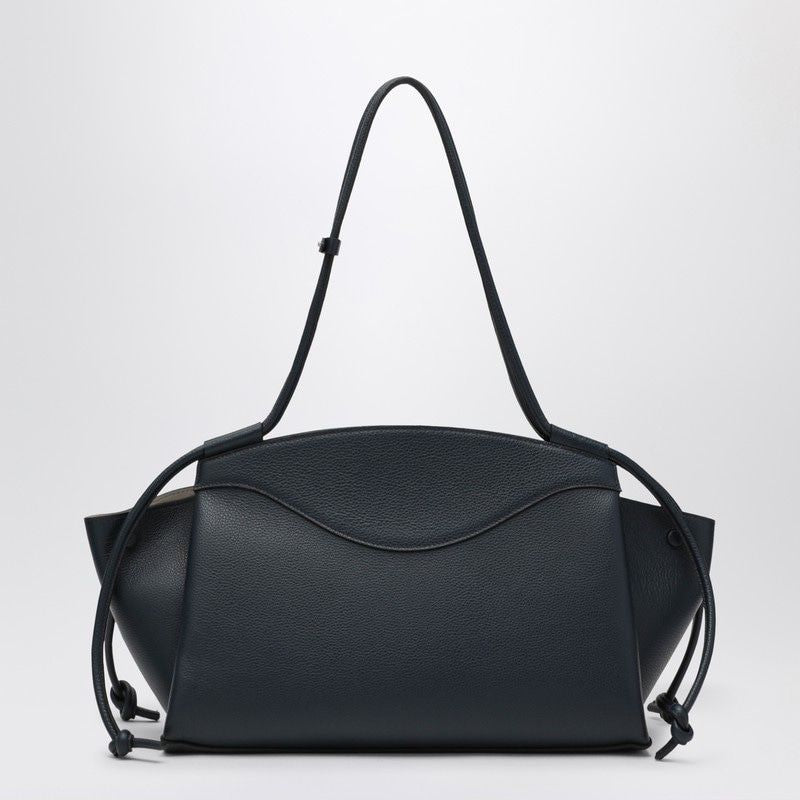 NOESI Elegant Grained Leather Handbag with Tubular Handles