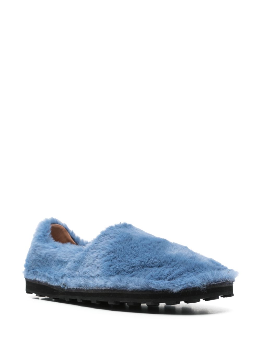 MARNI Faux Fur Slip-On Loafers