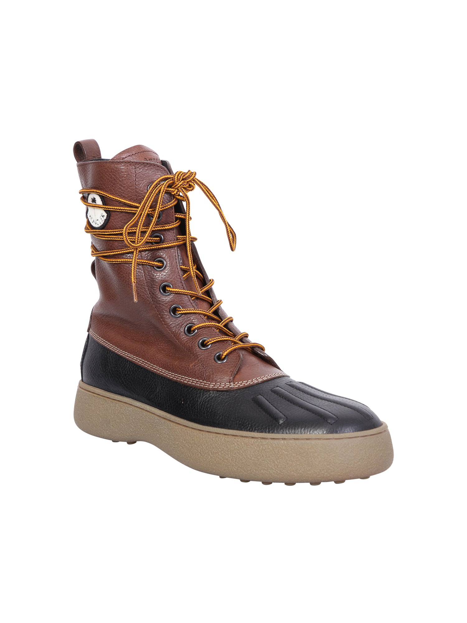 MONCLER GENIUS Stylish Lace-Up Brown Ankle Boots with Side Zipper - 4.8 cm Sole Height
