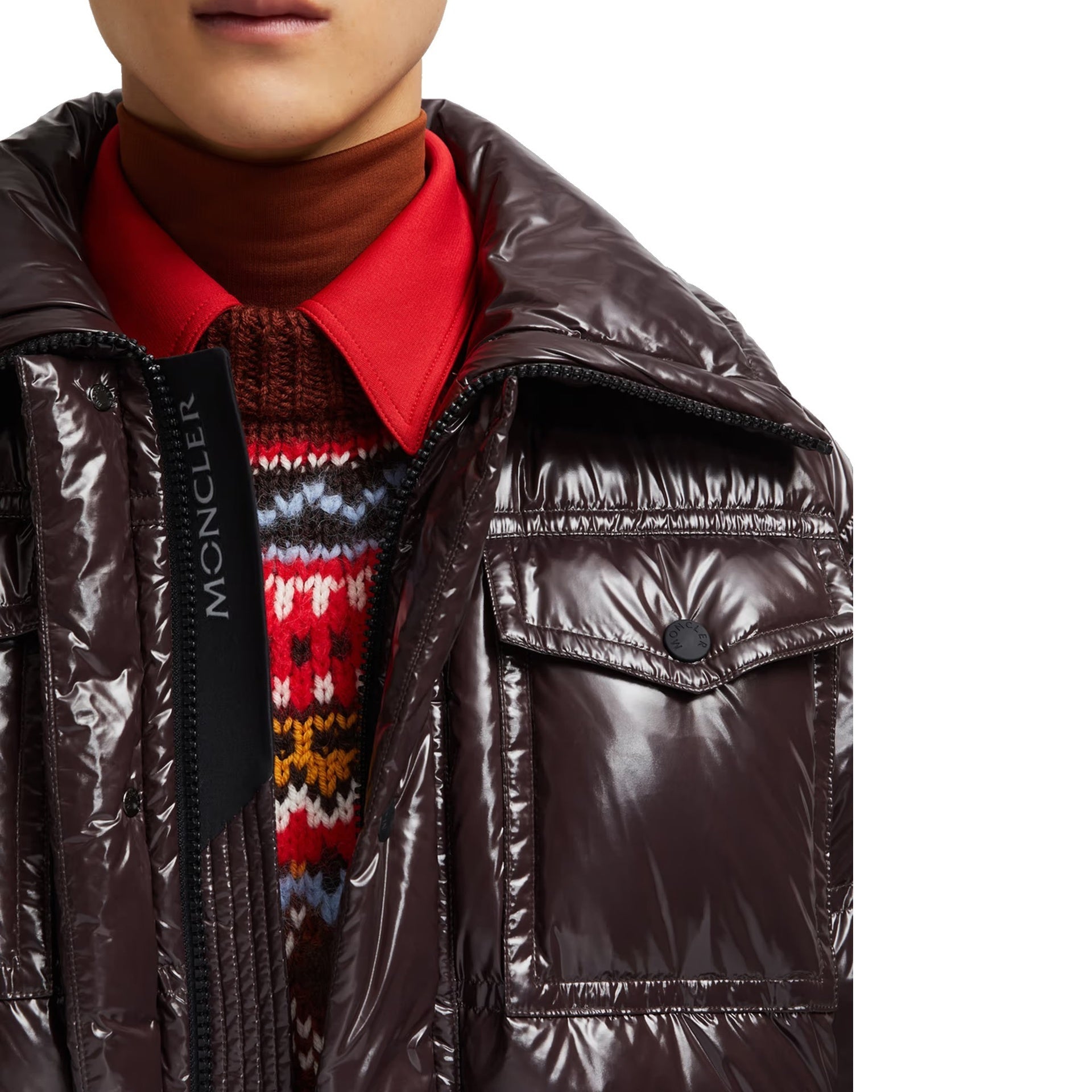 MONCLER GRENOBLE Glossy Ski Down Jacket for Men
