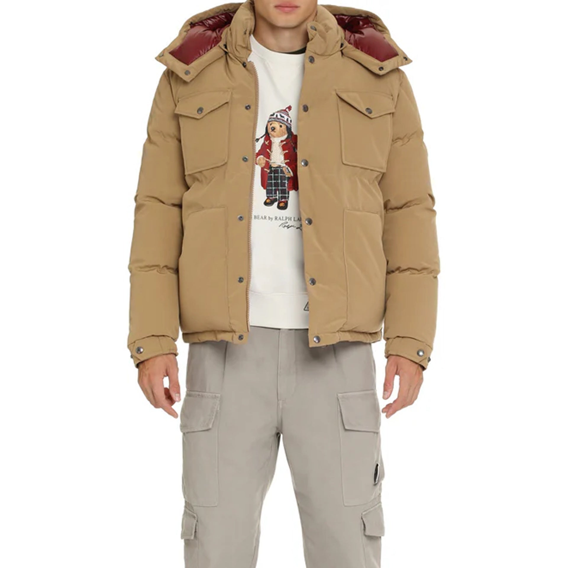 MONCLER Men's Down Jacket with Removable Hood