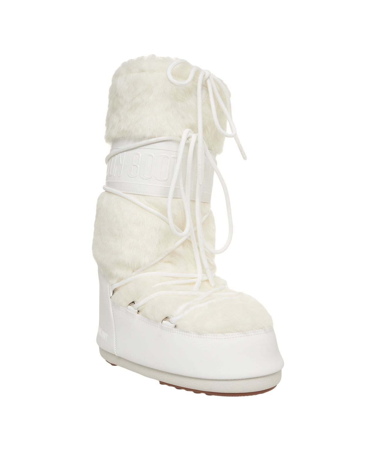 MOON BOOT Mini Faux Fur Lace-Up Ankle Boots