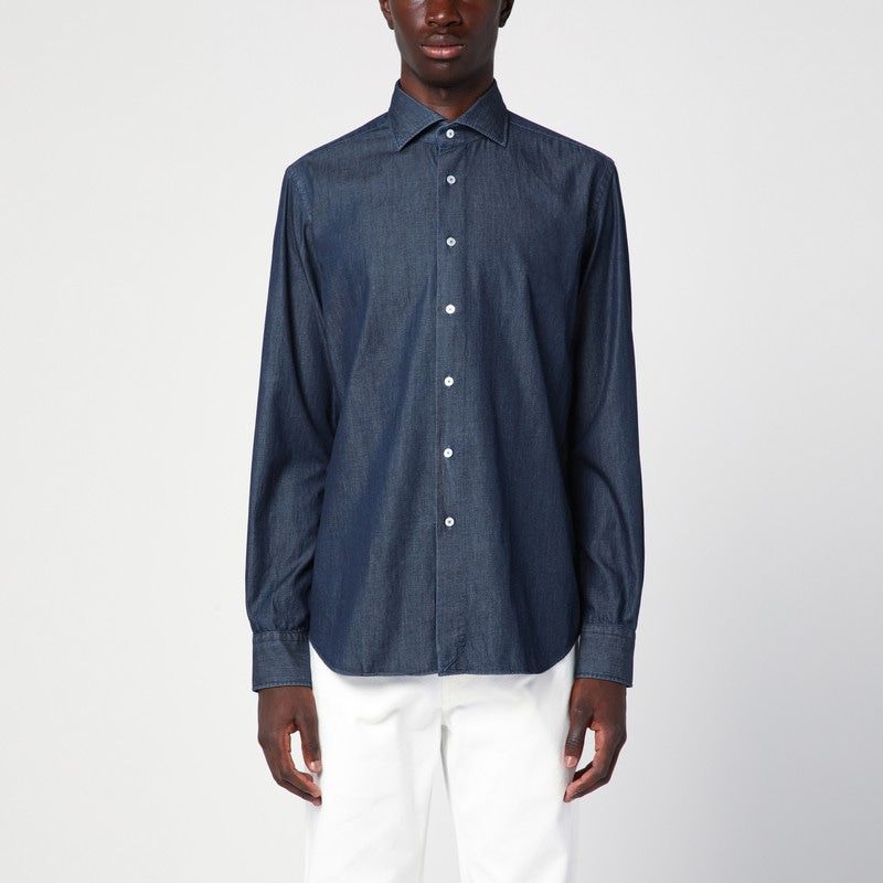 XACUS Men's Casual Long-Sleeved Denim Shirt