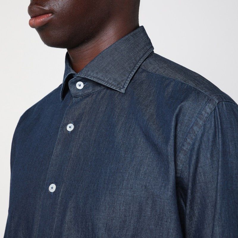 XACUS Men's Casual Long-Sleeved Denim Shirt