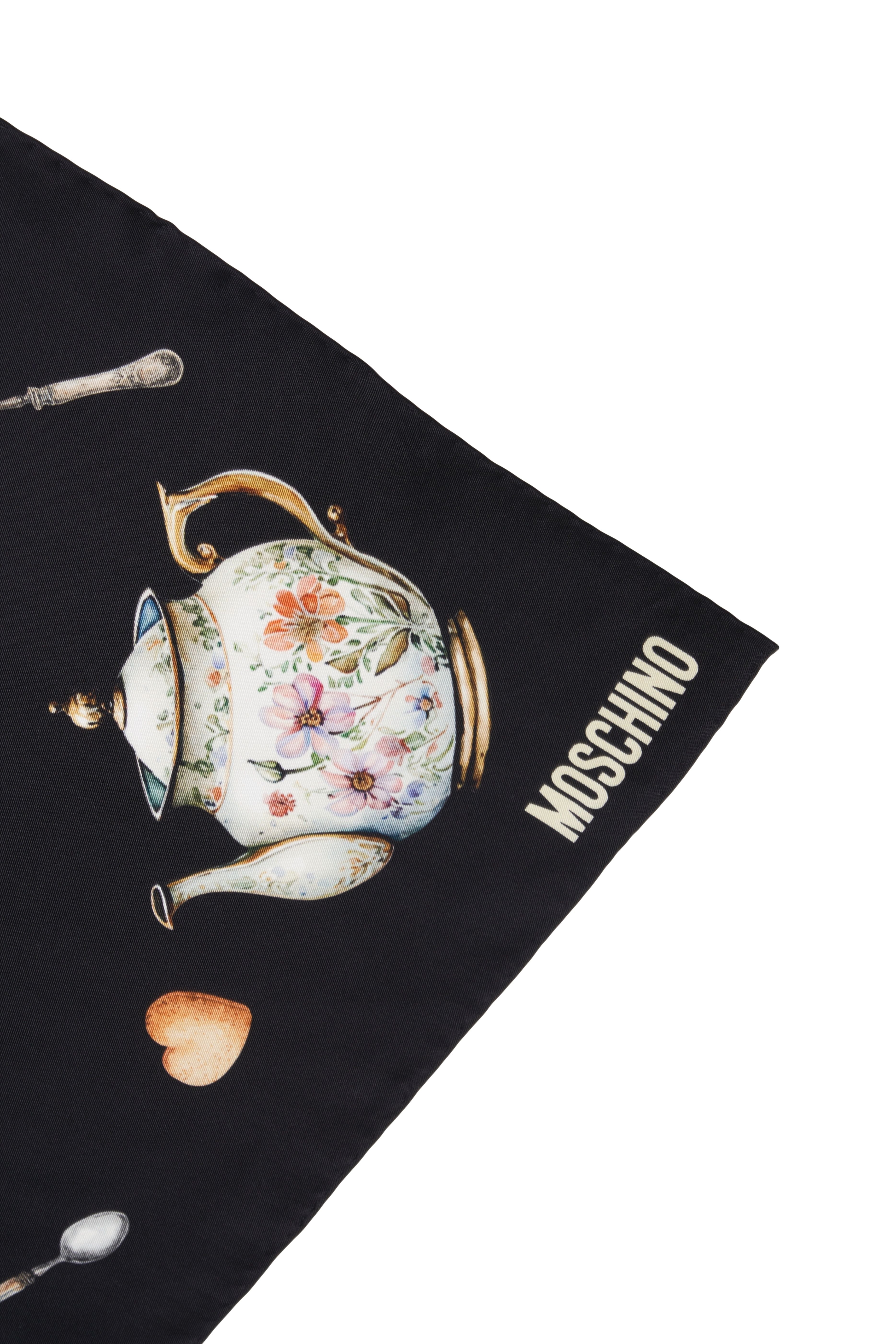 MOSCHINO Silk Scarf with Playful Print and 90 x 90 cm Dimensions