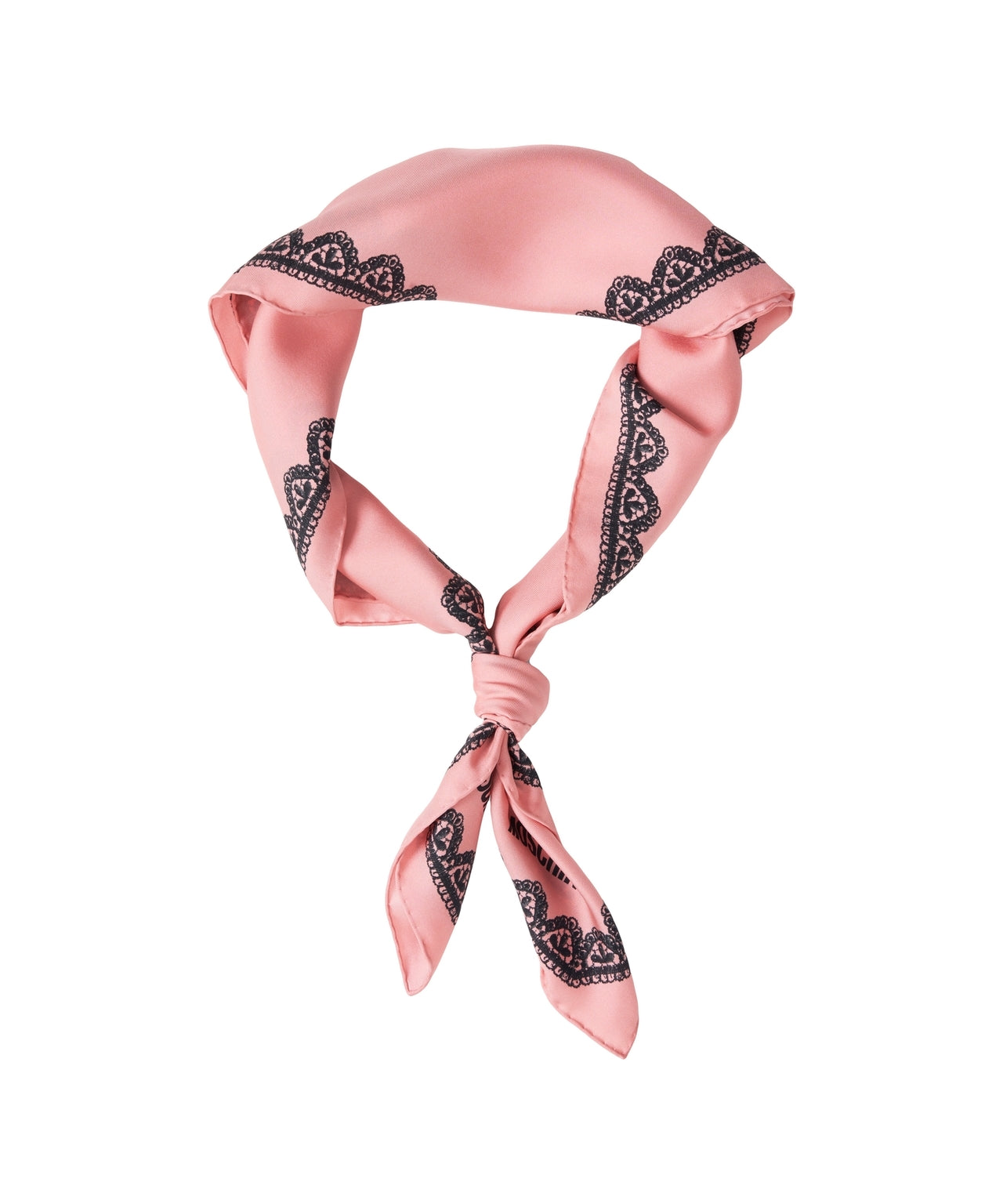 MOSCHINO Elegant Lace Pattern Silk Scarf 175 x 35 cm