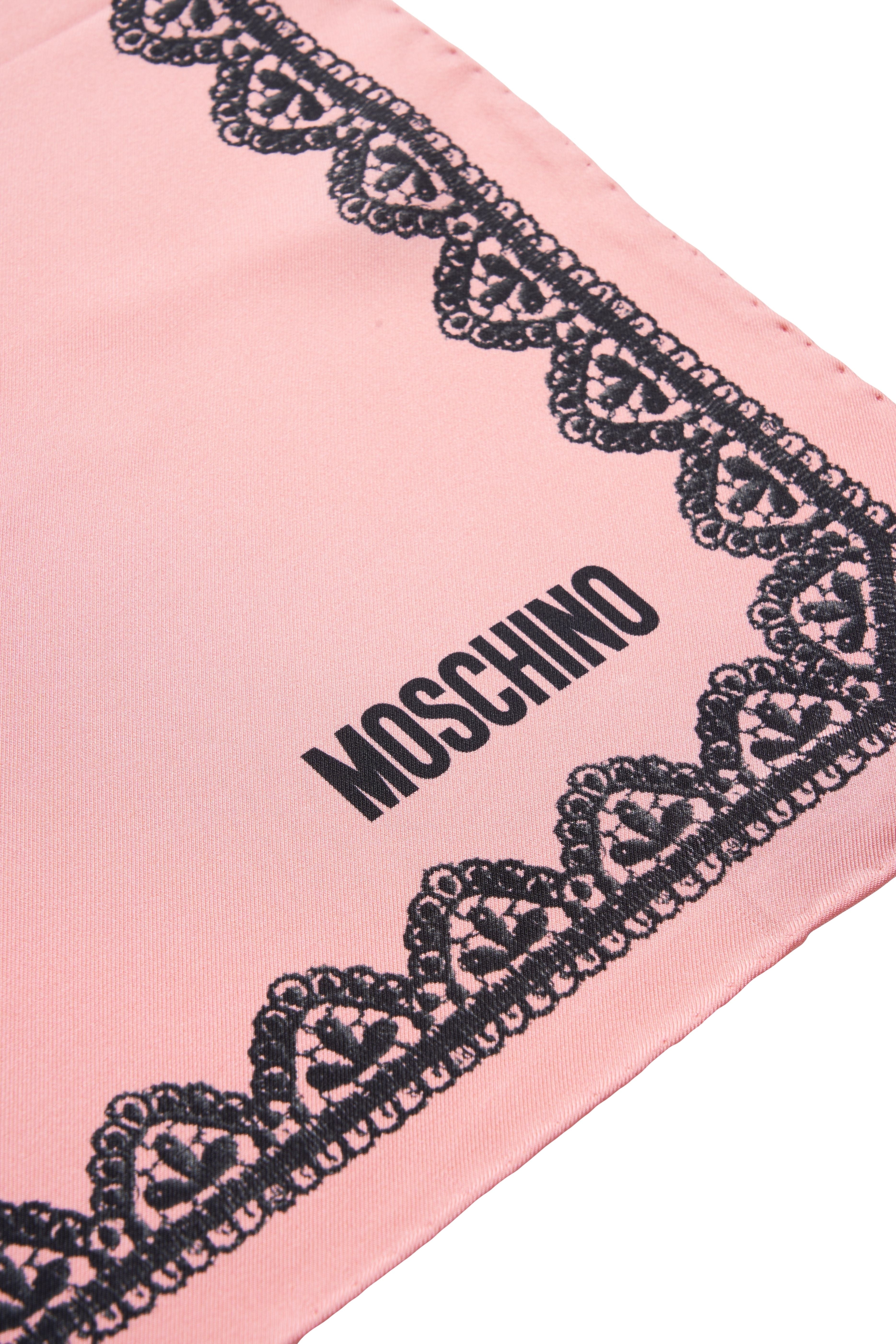 MOSCHINO Elegant Lace Pattern Silk Scarf 175 x 35 cm