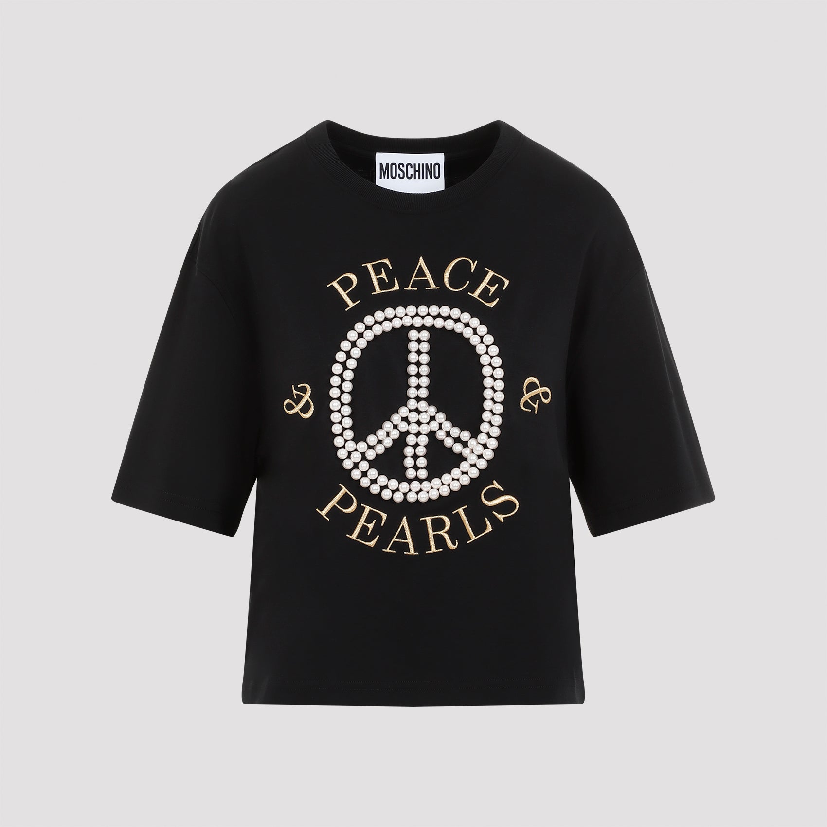 MOSCHINO Stunning Pearl Embellished T-Shirt for Women