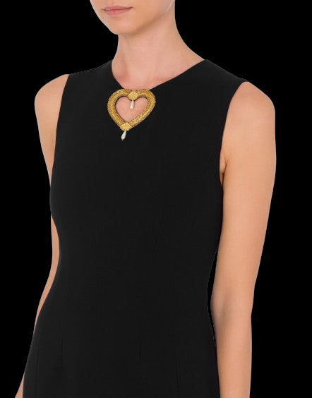 MOSCHINO Elegant Sleeveless Mini Dress with Heart-Shaped Neckline