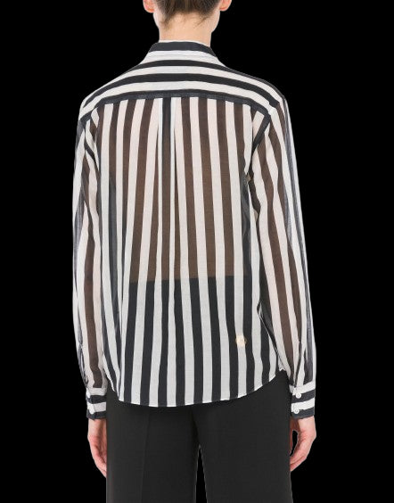 MOSCHINO Chic Striped Shirt with Heart Embroidery