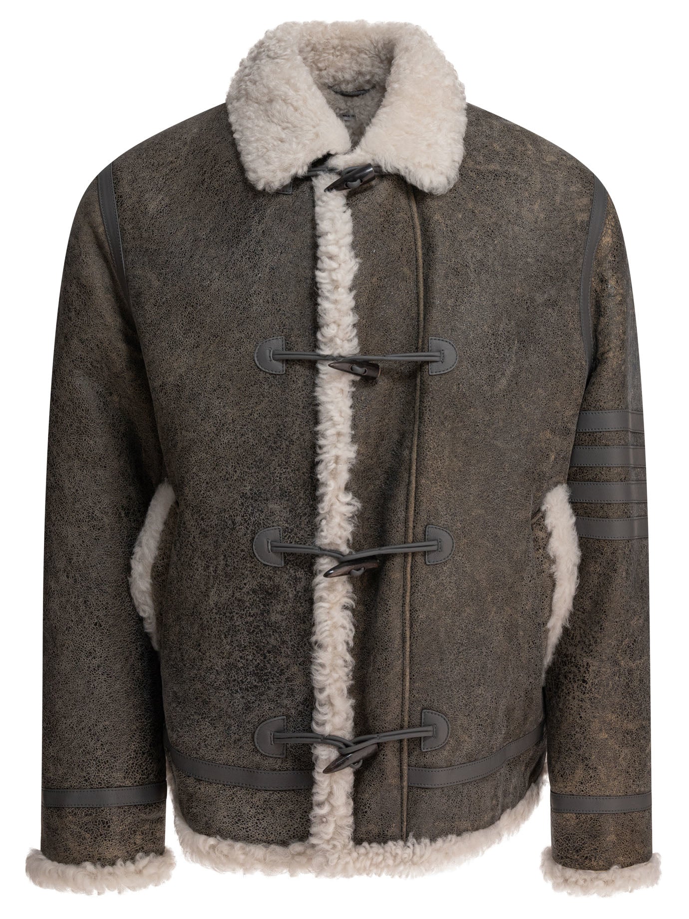 THOM BROWNE Men's Contemporary Shearling Leather Jacket - XL
