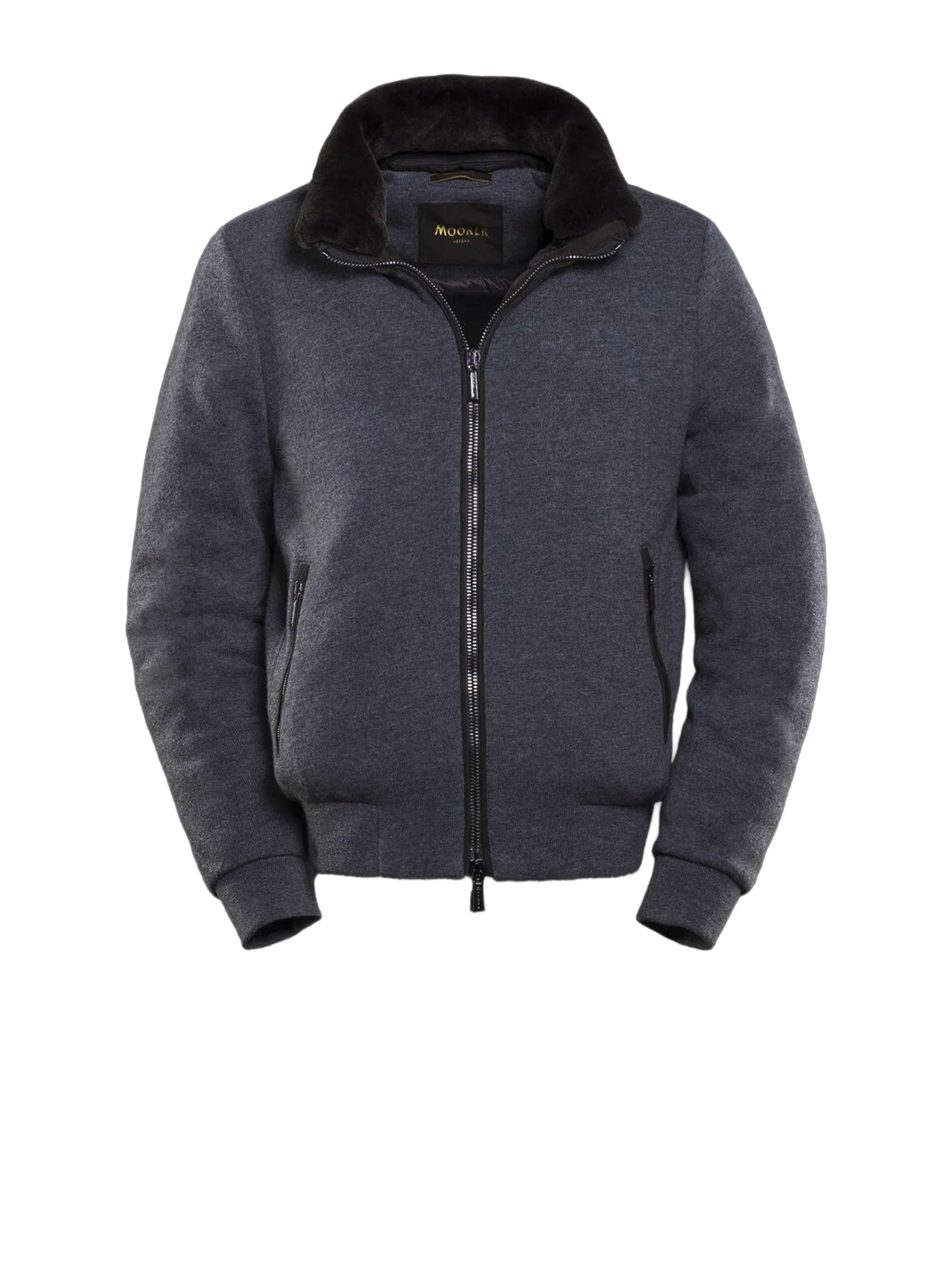 MOORER Men's Quilted Goose Down Padded Bomber Jacket