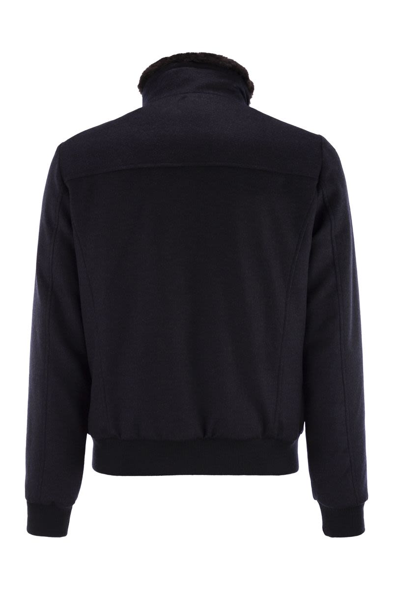 MOORER Men's Padded Bomber Jacket - Hybrid Wool & Cashmere