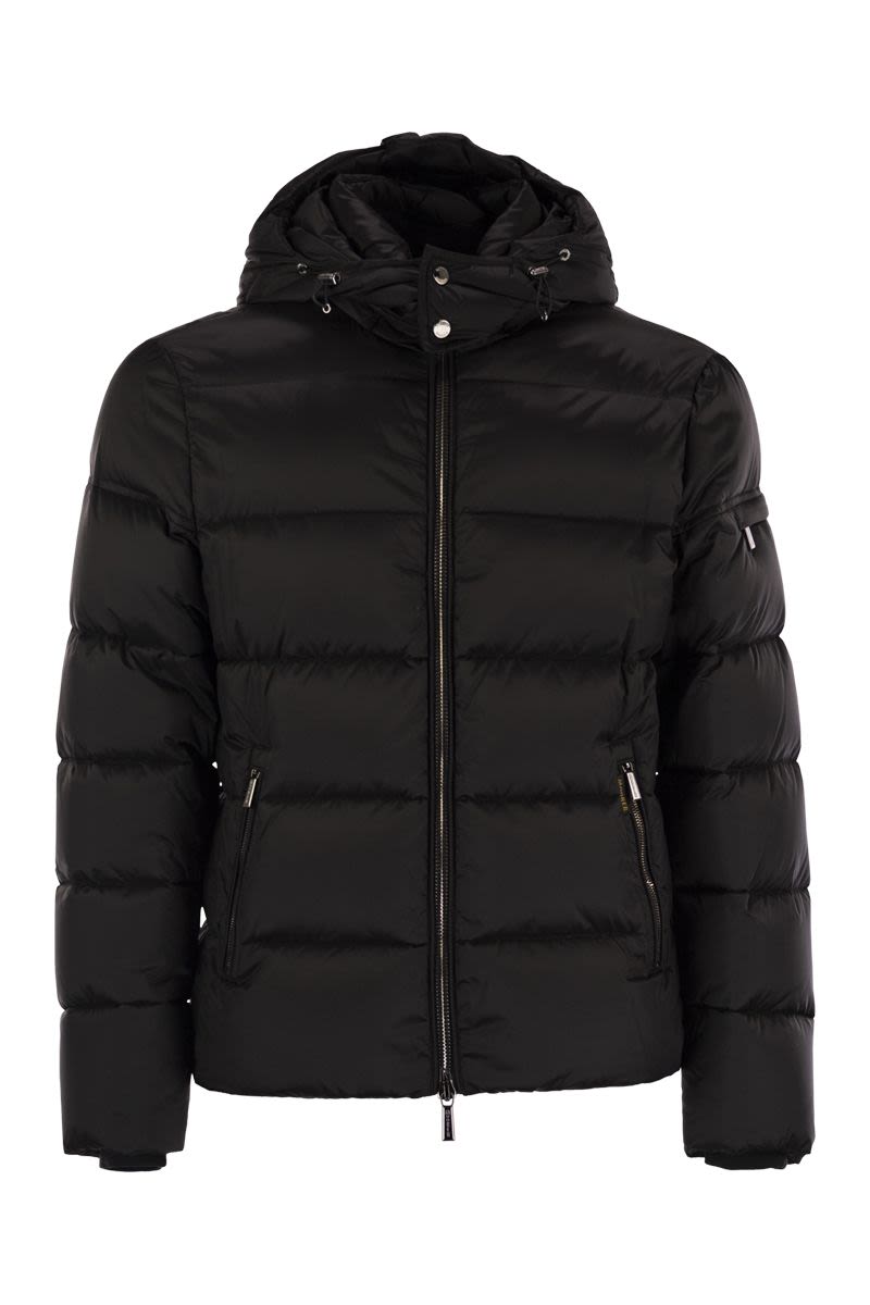 MOORER Men's Hooded Down Bomber Jacket