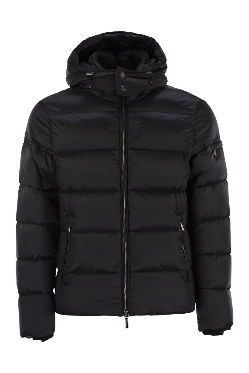 MOORER Men's Hooded Down Bomber Jacket