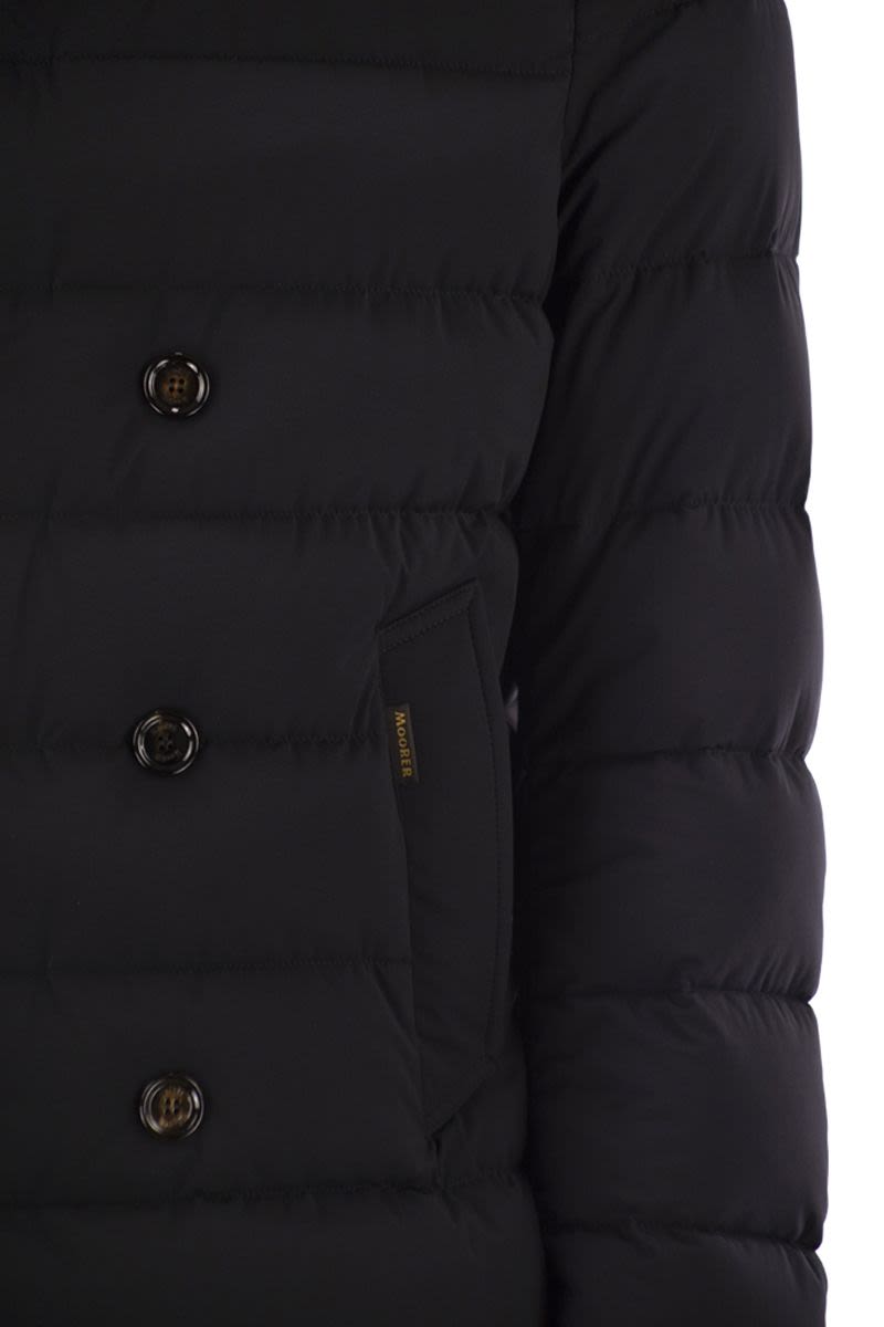 MOORER Men's Straight-Cut Double-Breasted Down Jacket