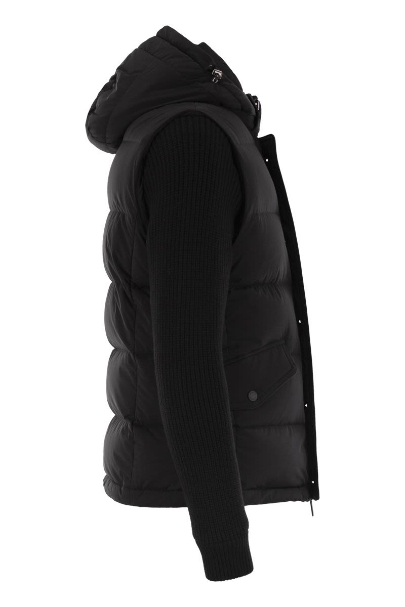 MOORER Hybrid Bomber Jacket with Detachable Knit Sleeves