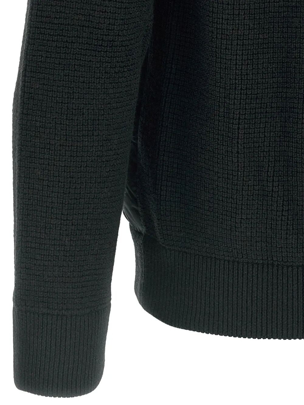 HERNO Men's Padded Bomber Jacket with Wool Sleeves