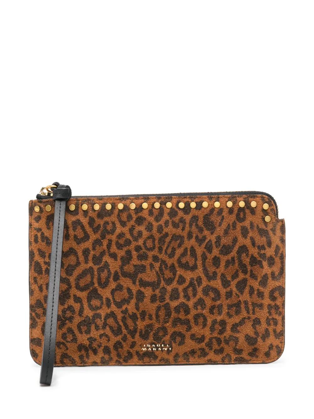 ISABEL MARANT Leopard Print Mini Pouch Handbag