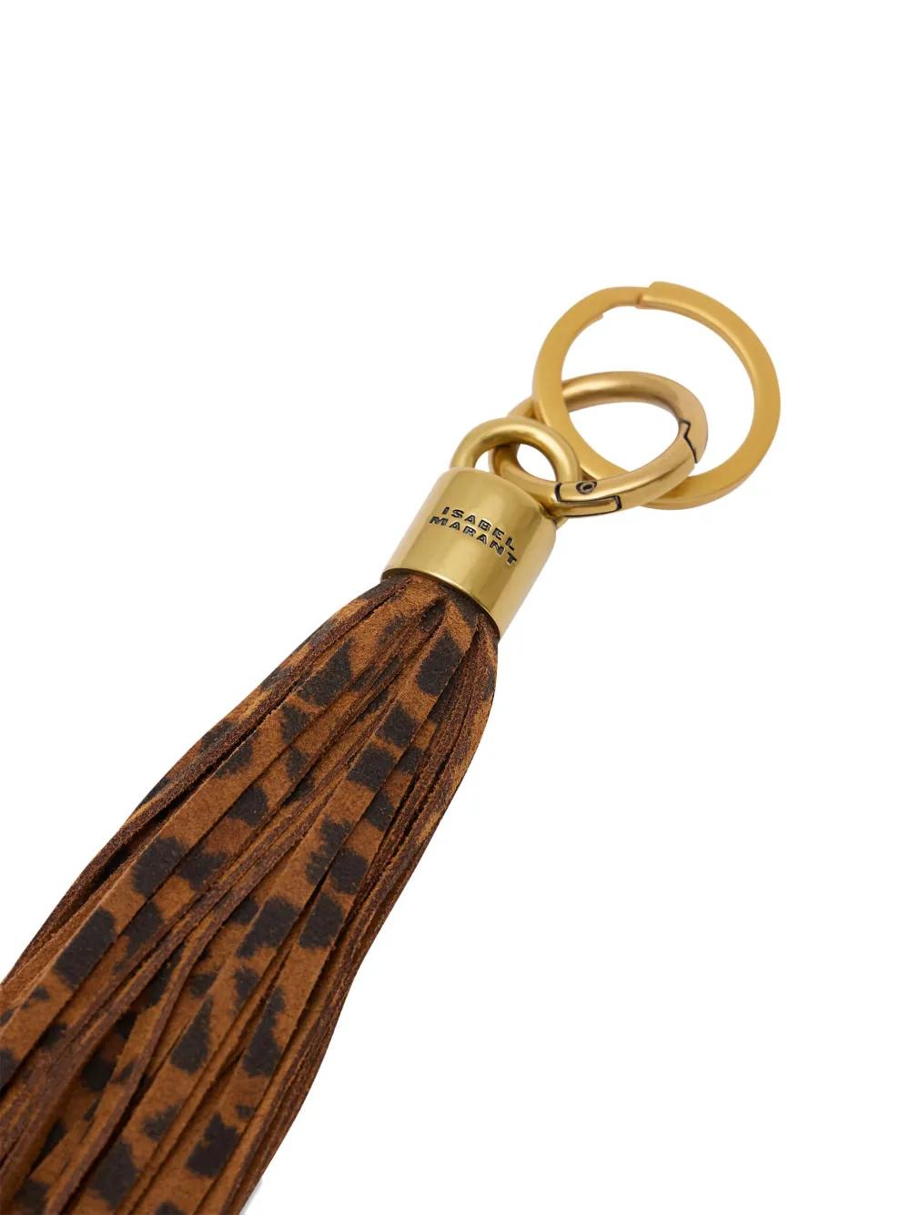 ISABEL MARANT Leopard-Print Tassel Keyring