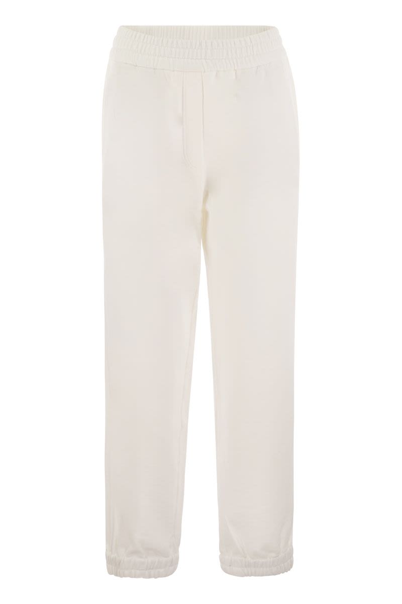 BRUNELLO CUCINELLI Light Cotton Fleece Pull-Up Trousers for Women