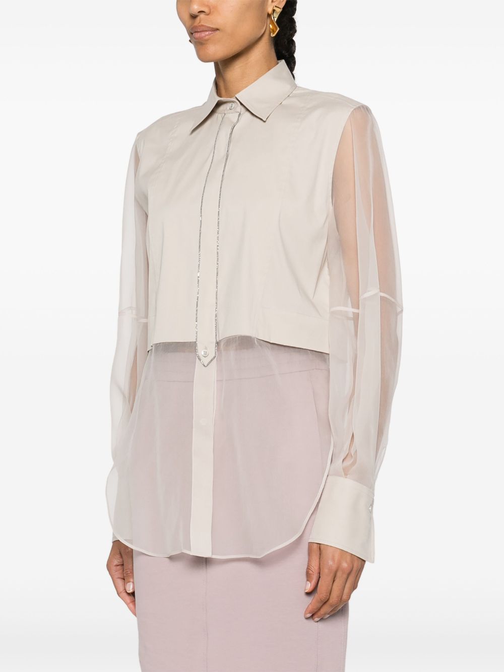 BRUNELLO CUCINELLI Cotton Blend and Silk Shirt for Women