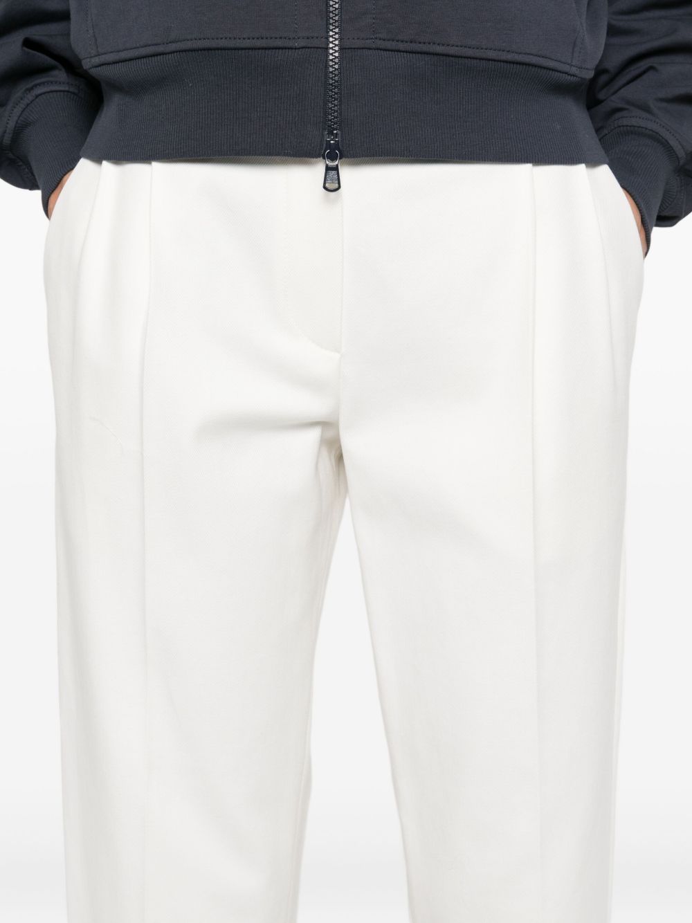 BRUNELLO CUCINELLI Cropped Pleated Front Straight Leg Trousers for Women