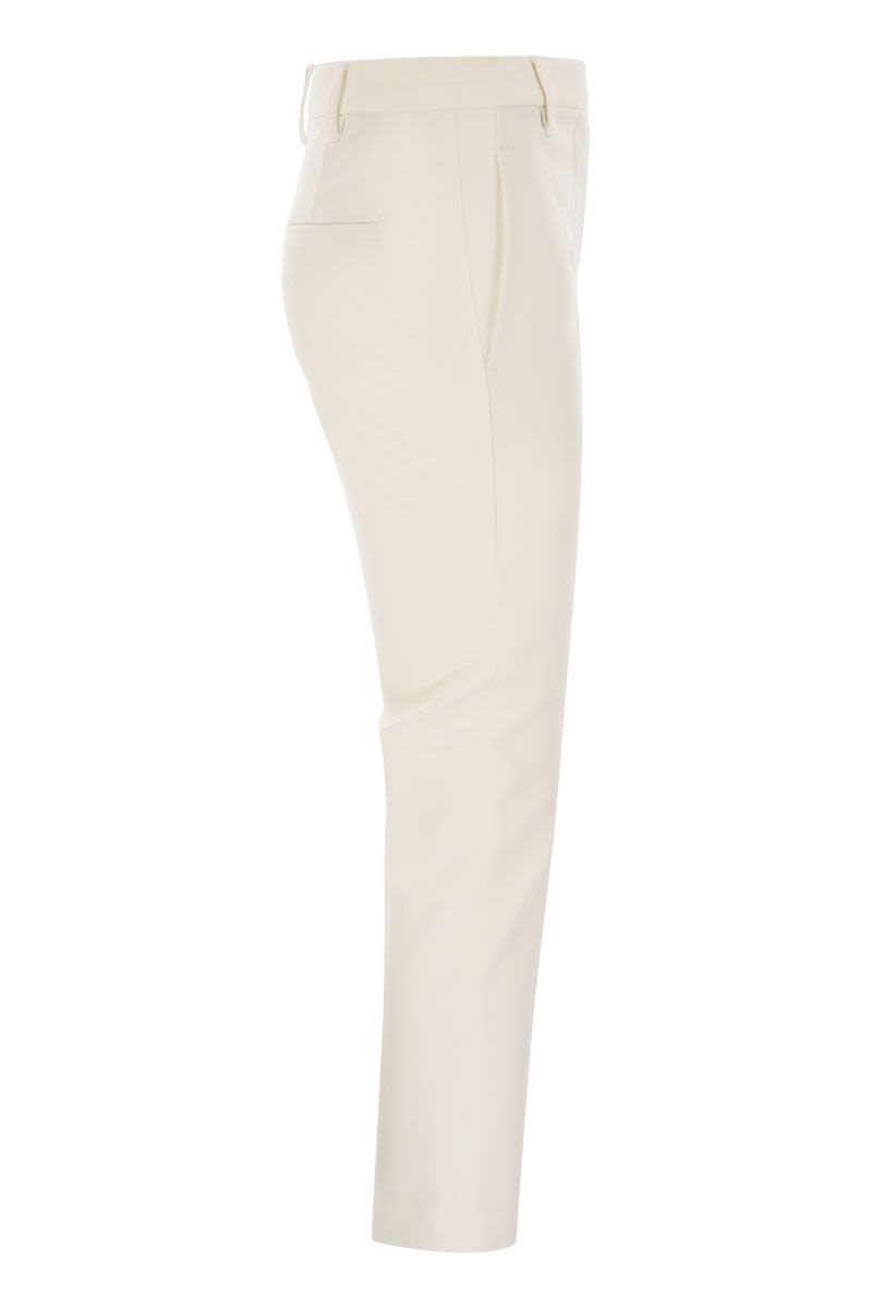 BRUNELLO CUCINELLI High-Waist Cigarette Trousers in Stretch Cotton