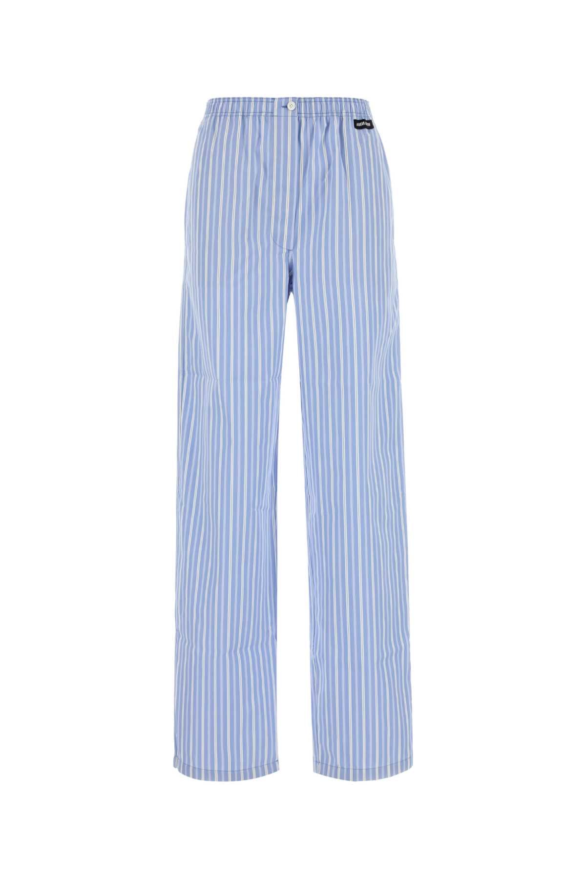 MIU MIU Embroidered Poplin Pyjama Pants for Women
