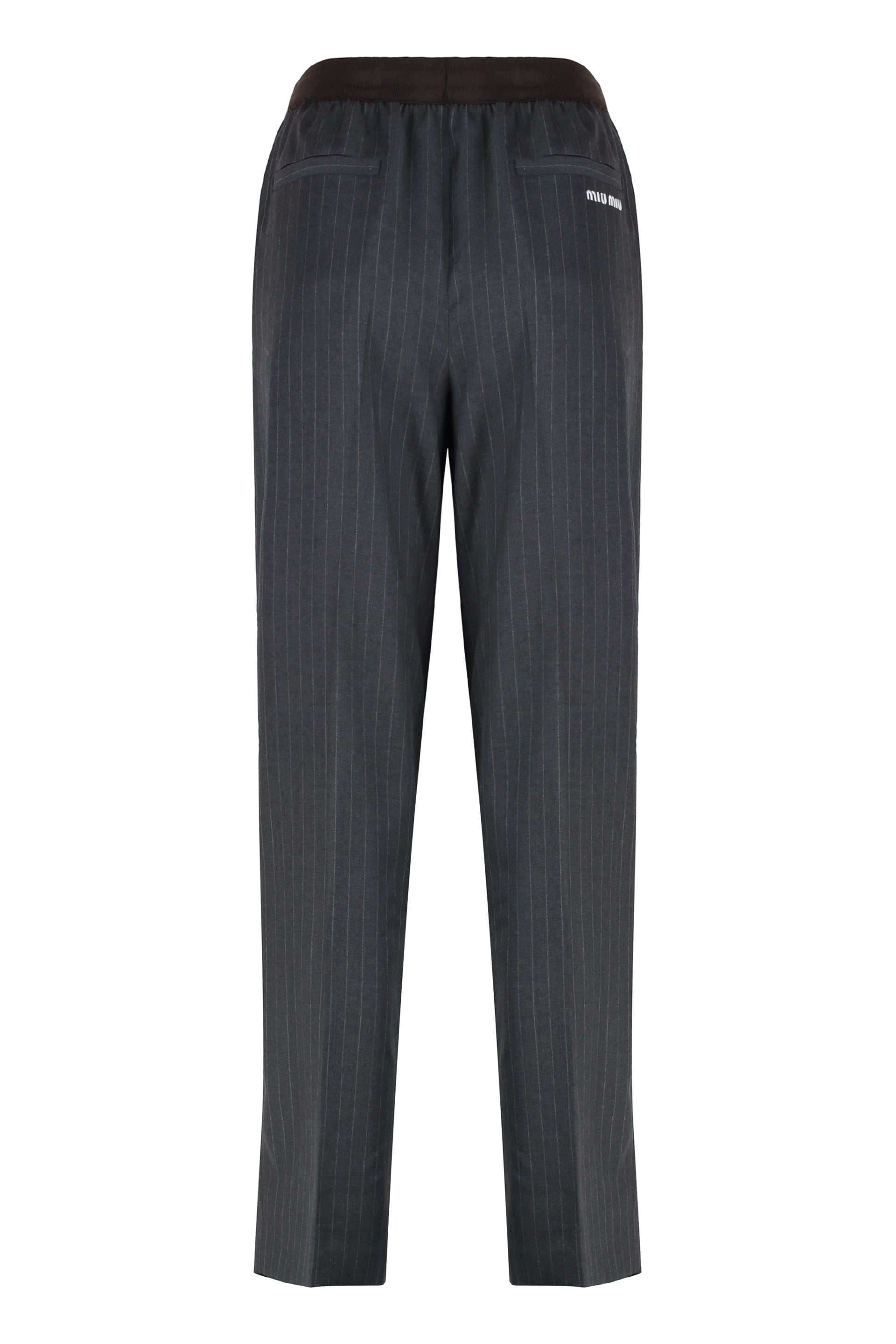 MIU MIU Pin-Striped Wool Trousers for Women