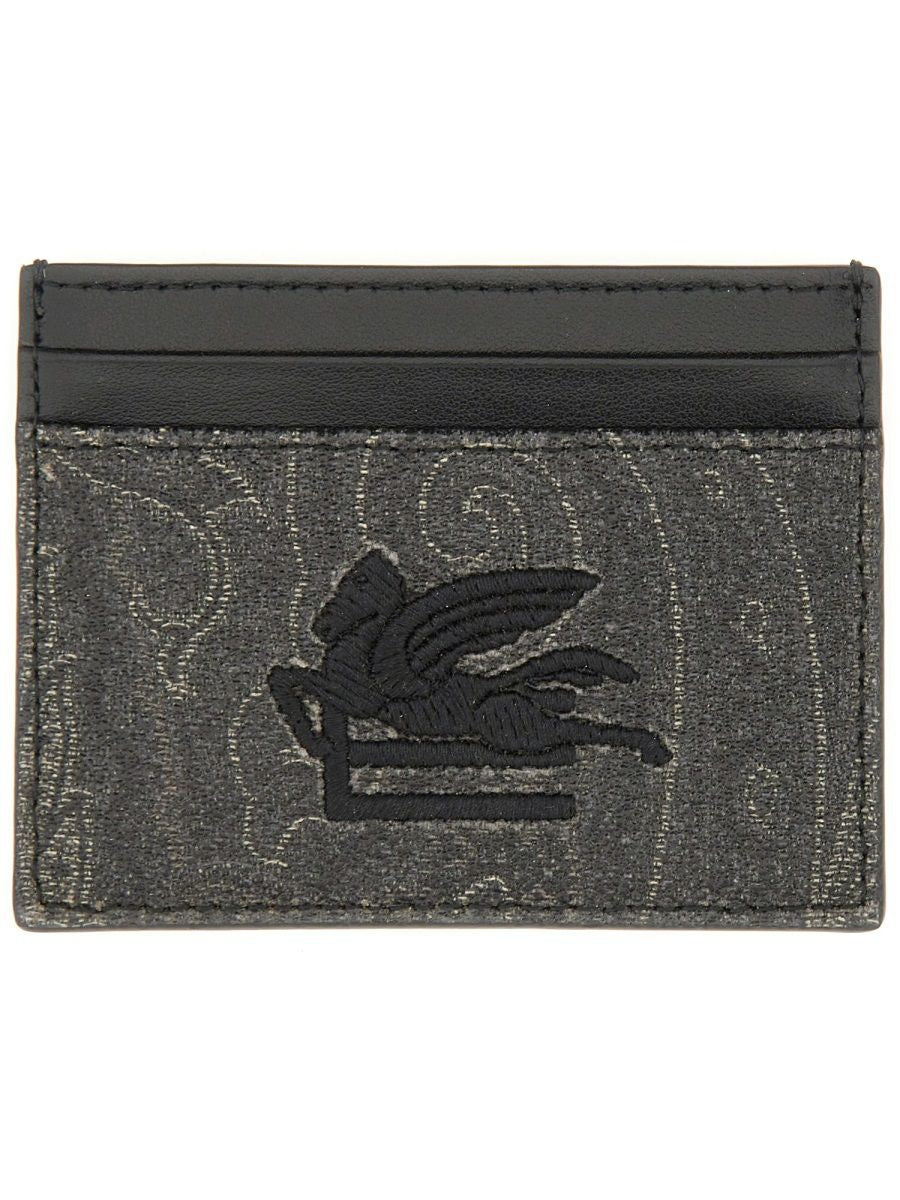 ETRO Mini Card Holder with Pegasus Design
