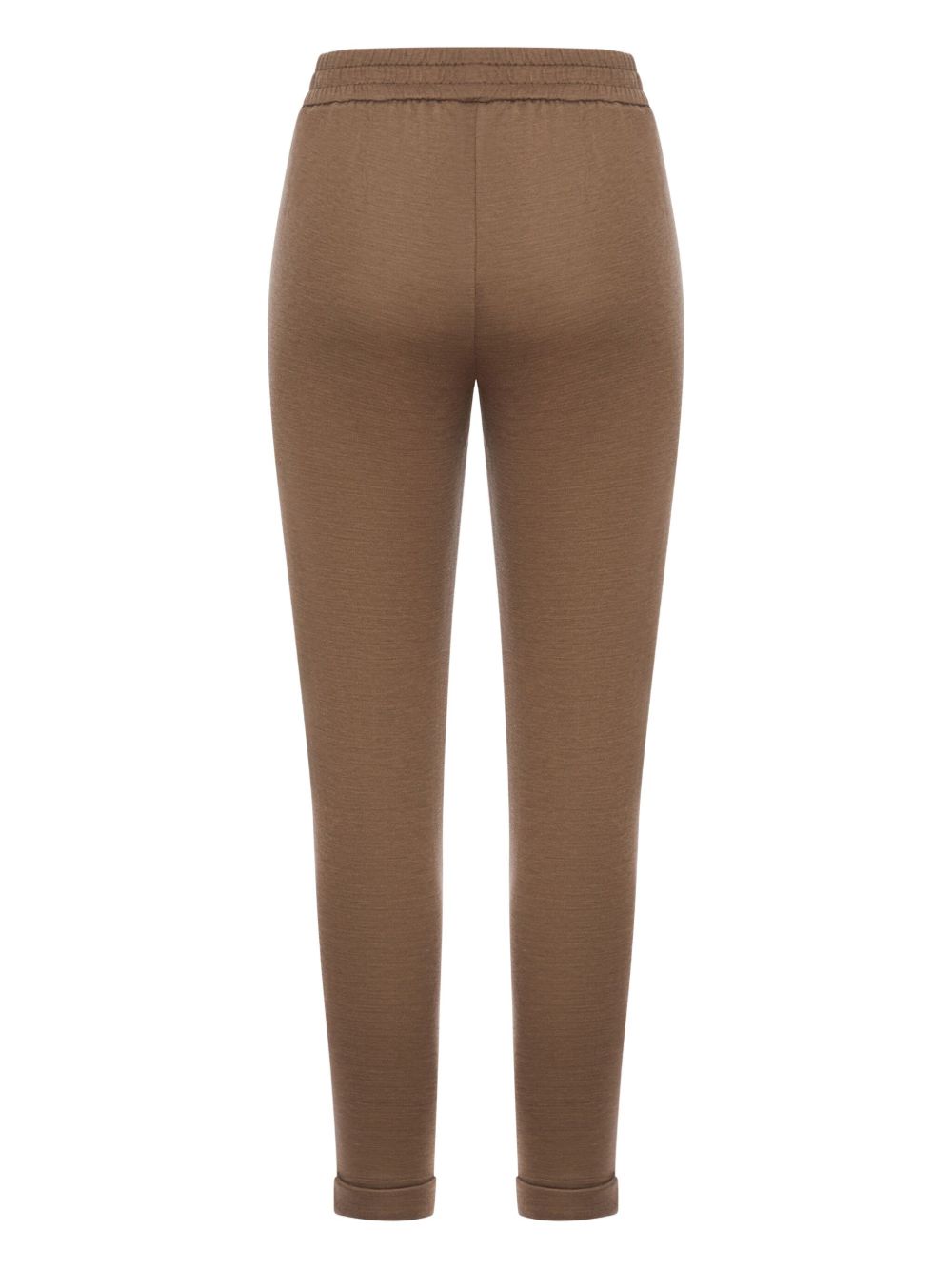 BRUNELLO CUCINELLI Cotton and Silk Blend Trousers with Elasticated Waistband for Women