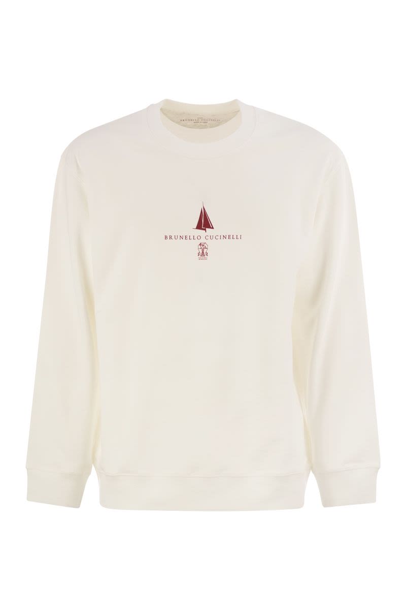 BRUNELLO CUCINELLI Printed Techno Cotton Fleece Topwear - Regular Fit