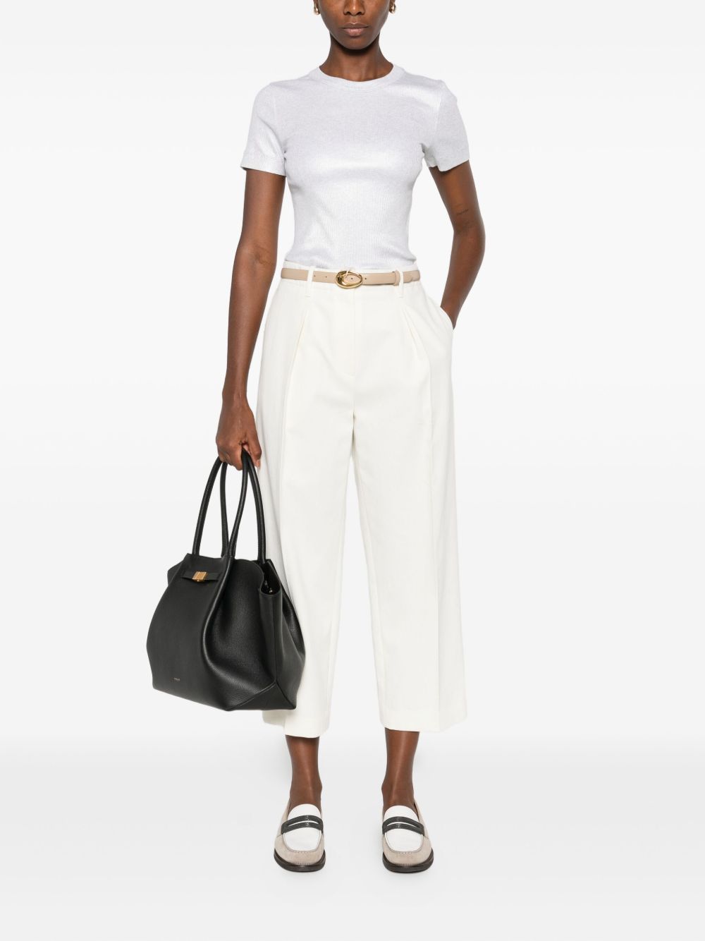 BRUNELLO CUCINELLI Cotton T-Shirt with Ribbed Texture for Women - FW25