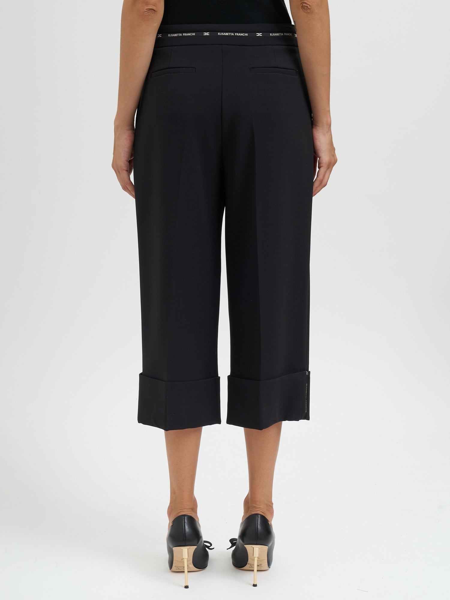 ELISABETTA FRANCHI Lightweight Crepe Bermuda Shorts - 80 cm Length