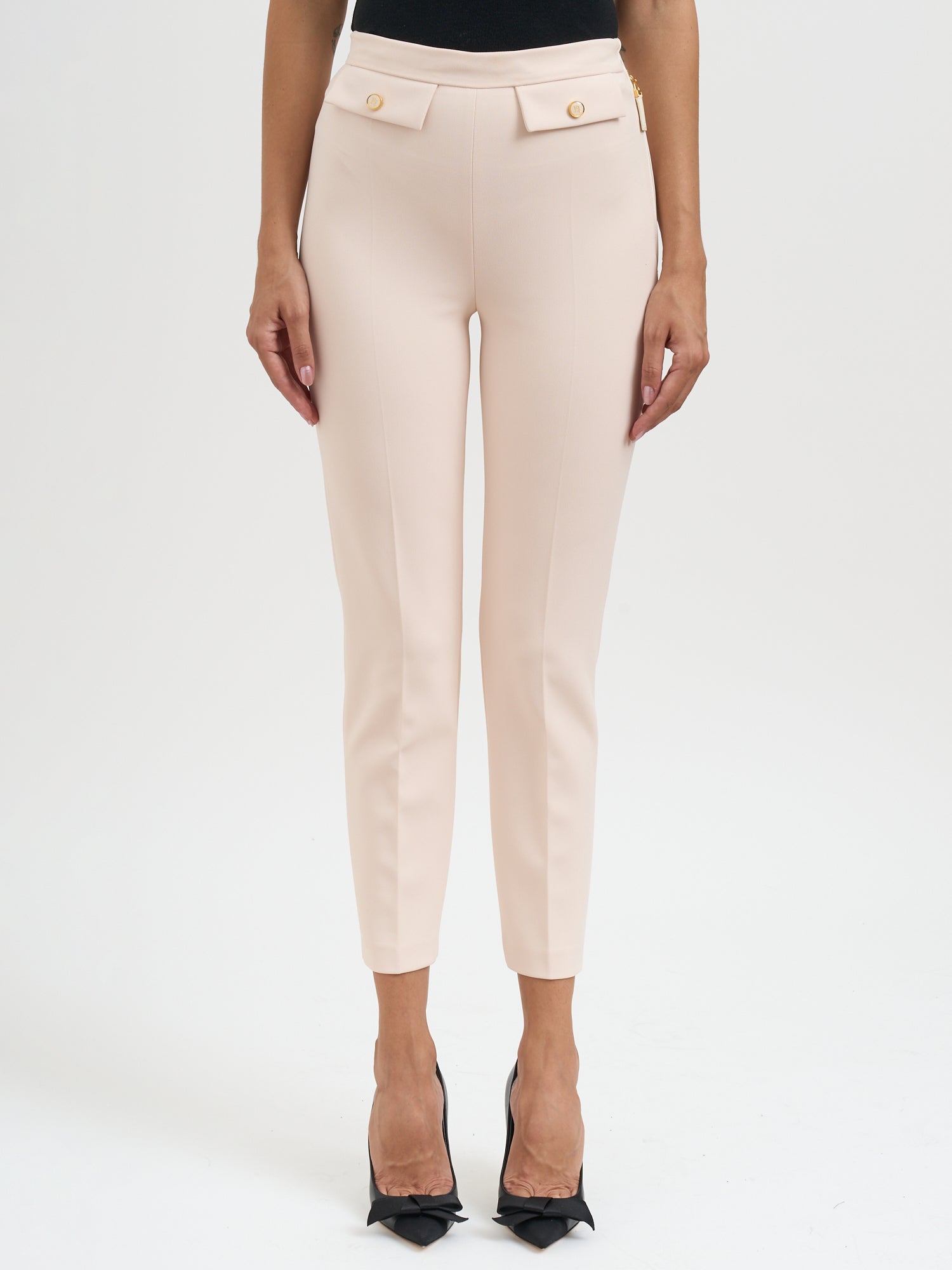 ELISABETTA FRANCHI Double Crepe Trousers Size 40