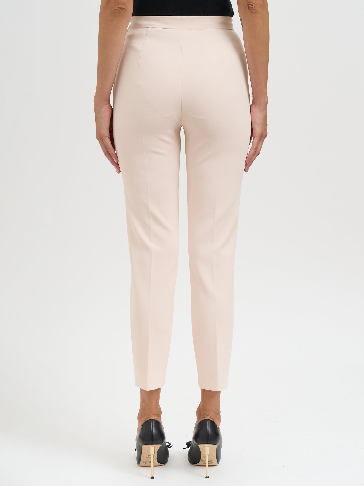ELISABETTA FRANCHI Double Crepe Trousers Size 40