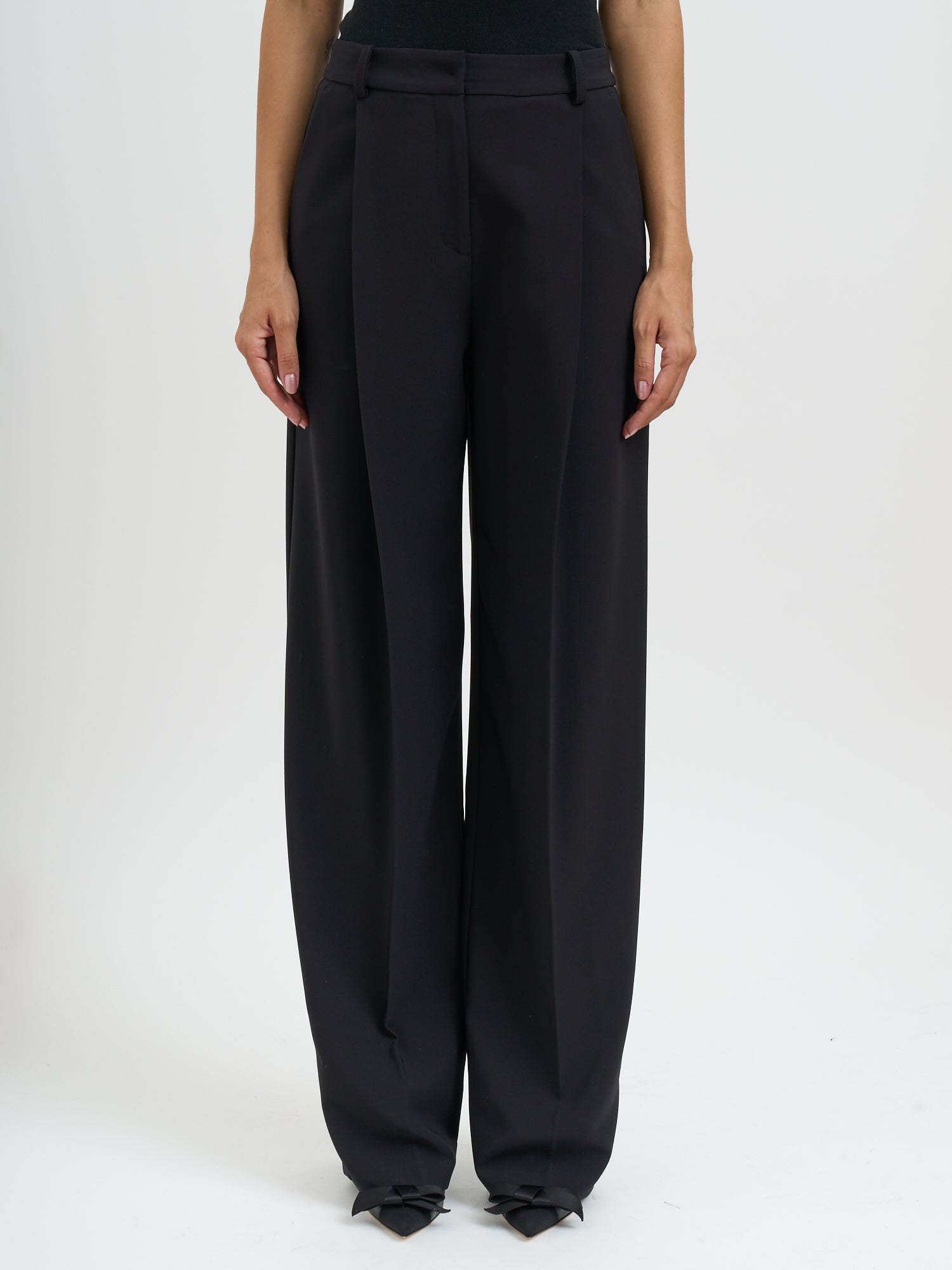 ELISABETTA FRANCHI Lightweight Crepe Trousers - Size 40 IT