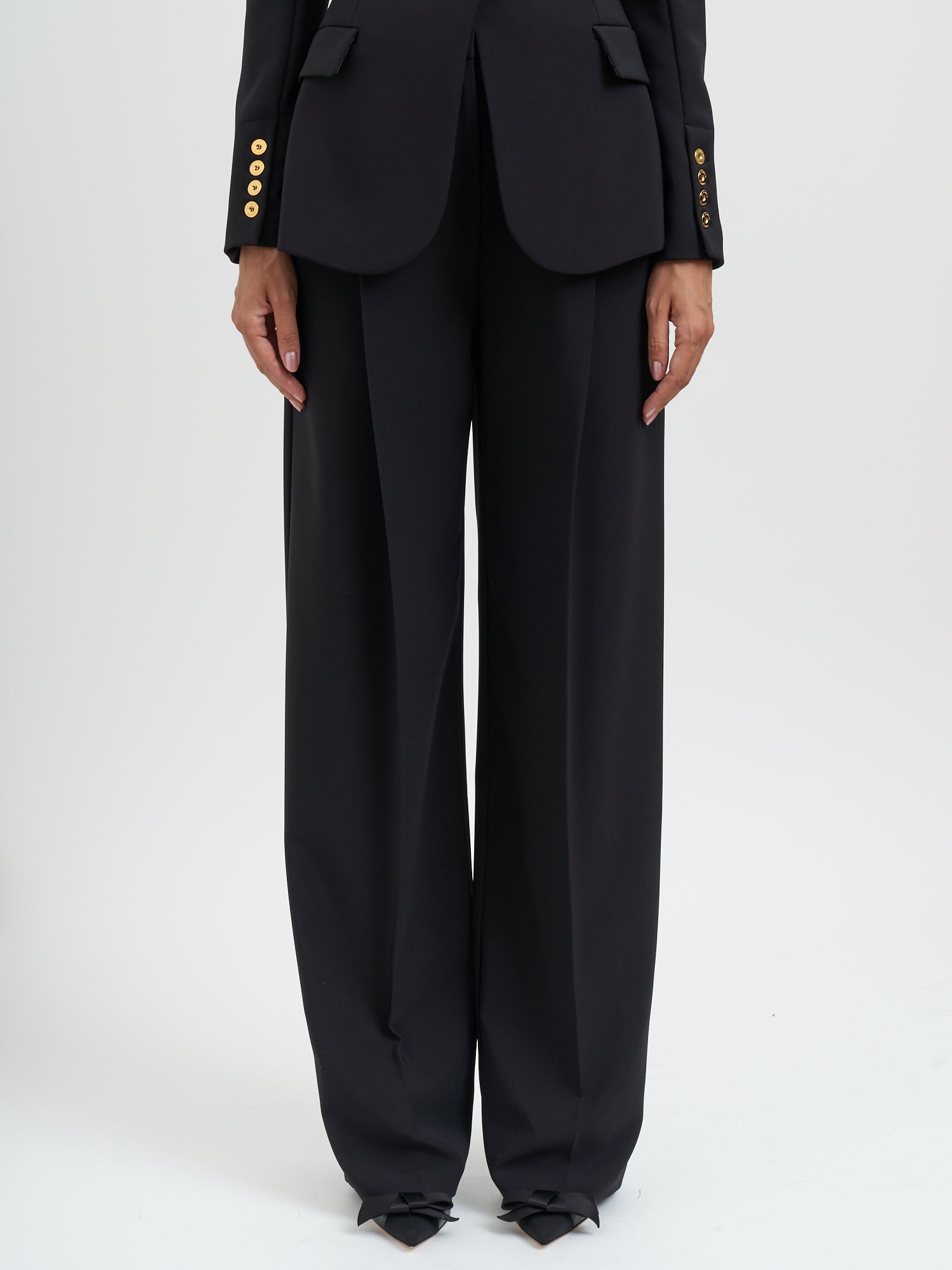 ELISABETTA FRANCHI Lightweight Crepe Trousers - Size 40 IT