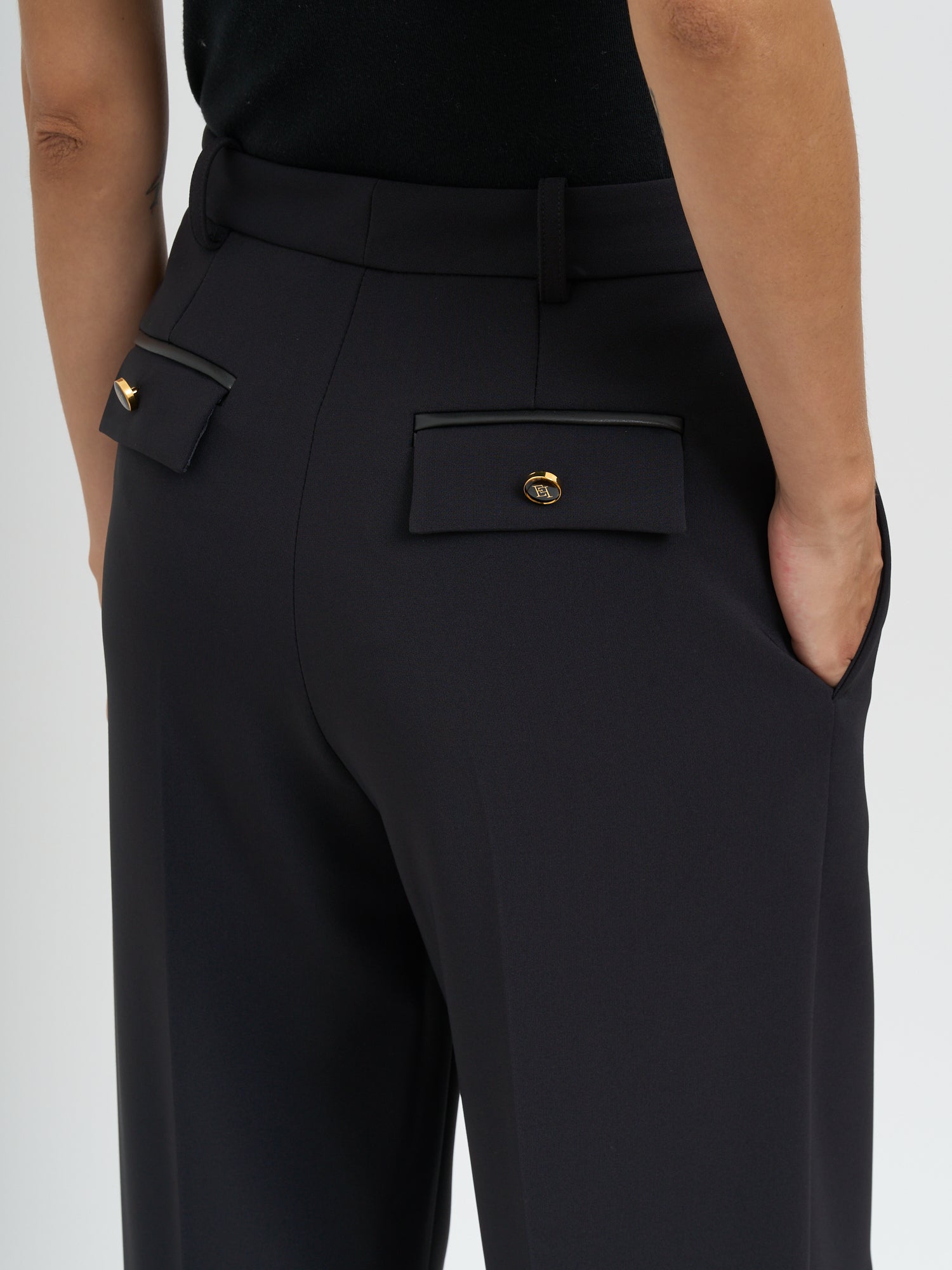ELISABETTA FRANCHI Lightweight Crepe Trousers - Size 40 IT