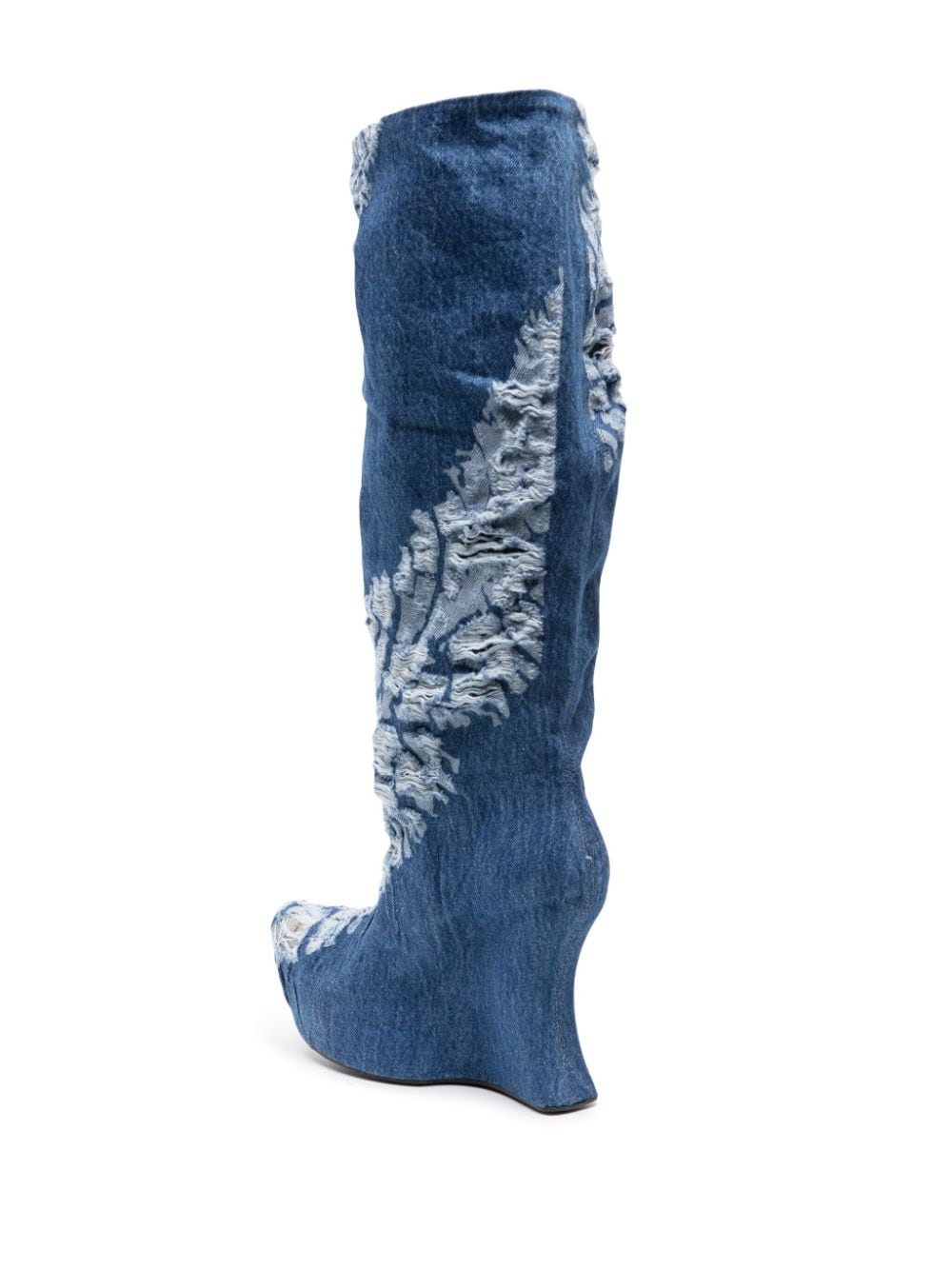 MASHA POPOVA Distressed Denim Heel Boots