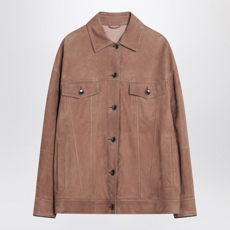 BRUNELLO CUCINELLI Leather Overshirt Jacket for Women