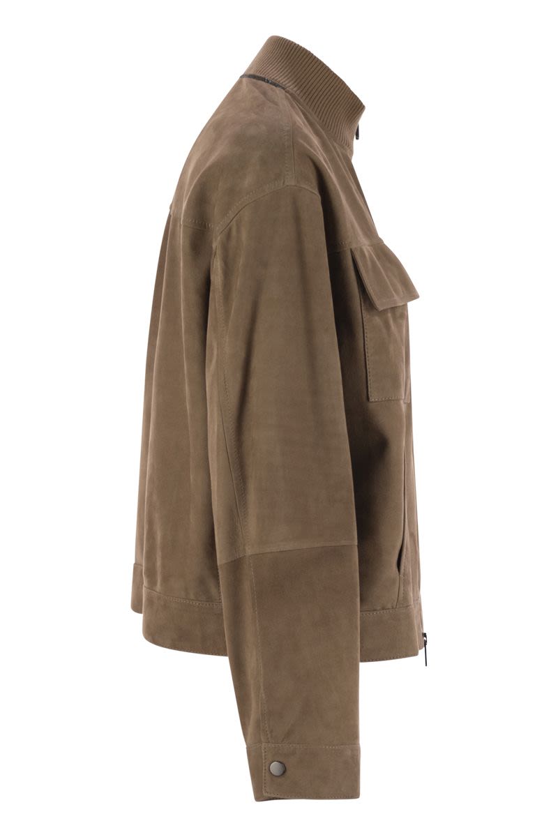 BRUNELLO CUCINELLI Couture Suede Outerwear with Jewellery