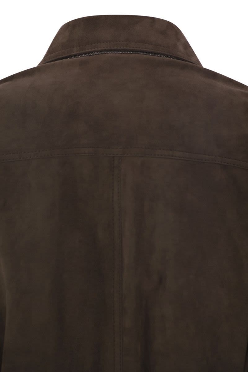 BRUNELLO CUCINELLI Leather Safari Belted Jacket